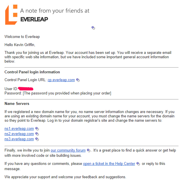 Everleap Welcome Email